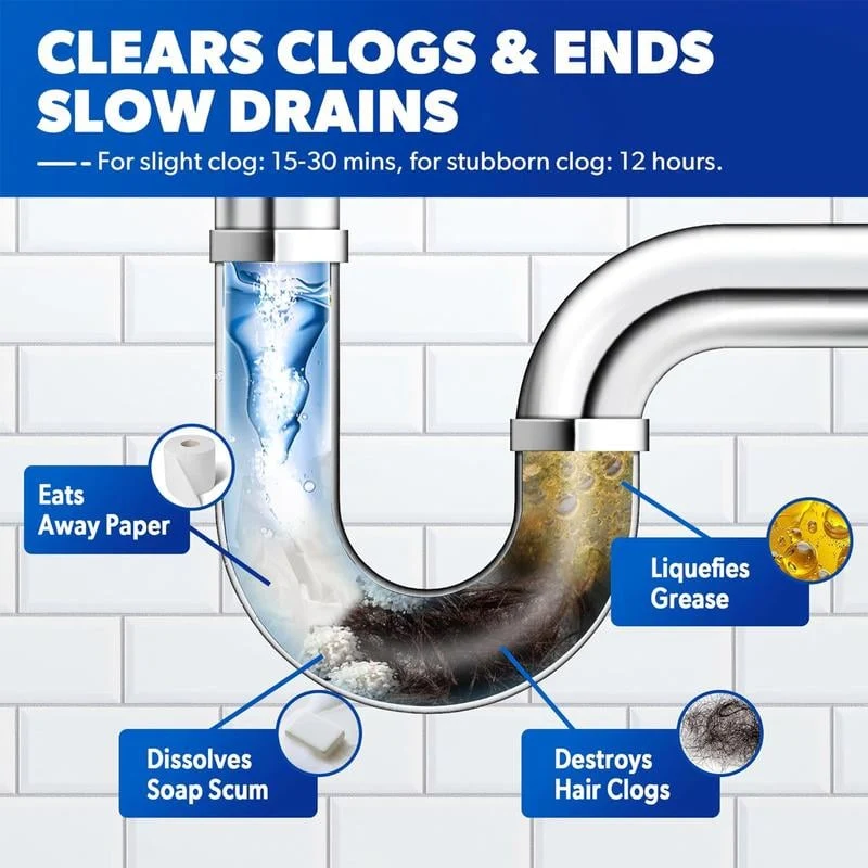 Powerful Pipe Dredging Agent for Kitchen and Toilet Pipelines - Dissolves 200+ Blockages and Kills 99% of Bacteria - Image 6